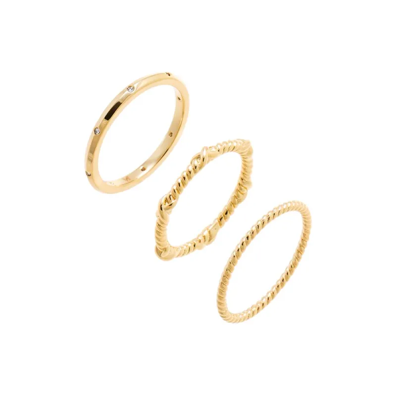 CZ Triple Row Twisted Cable Ring made by Adina Eden's