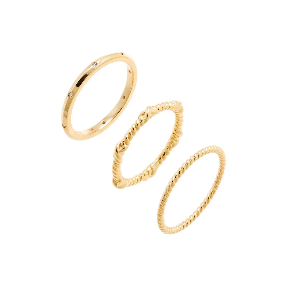 CZ Triple Row Twisted Cable Ring sold by Adina Eden's