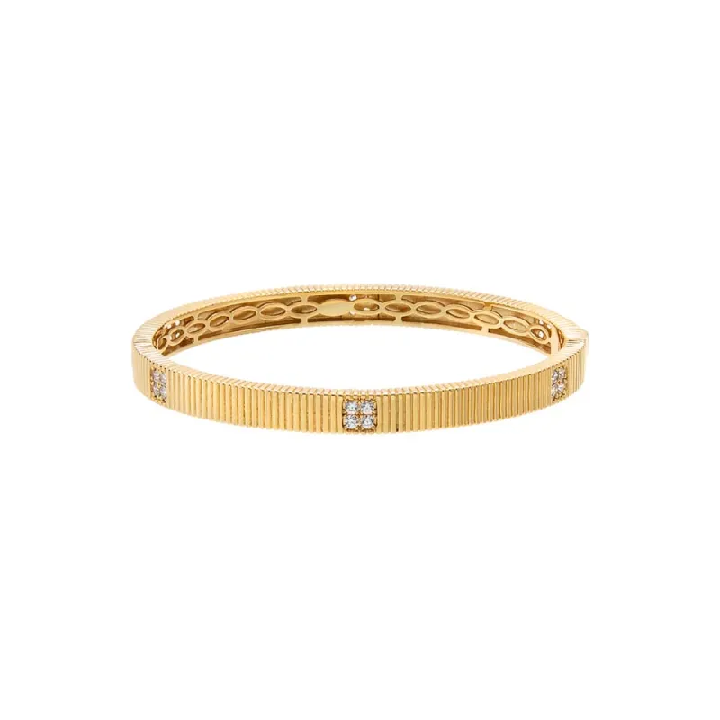 CZ Station Fluted Bangle Bracelet made by Adina Eden's