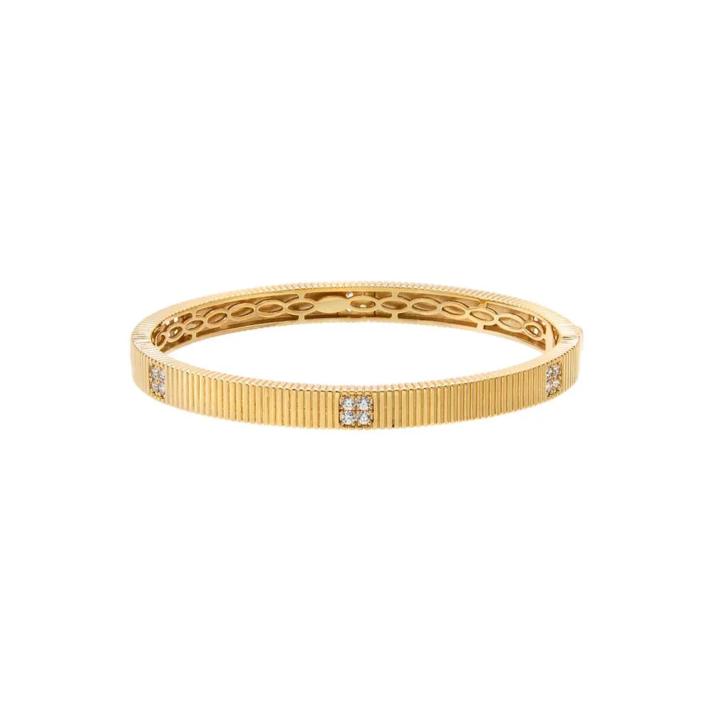 CZ Station Fluted Bangle Bracelet sold by Adina Eden's
