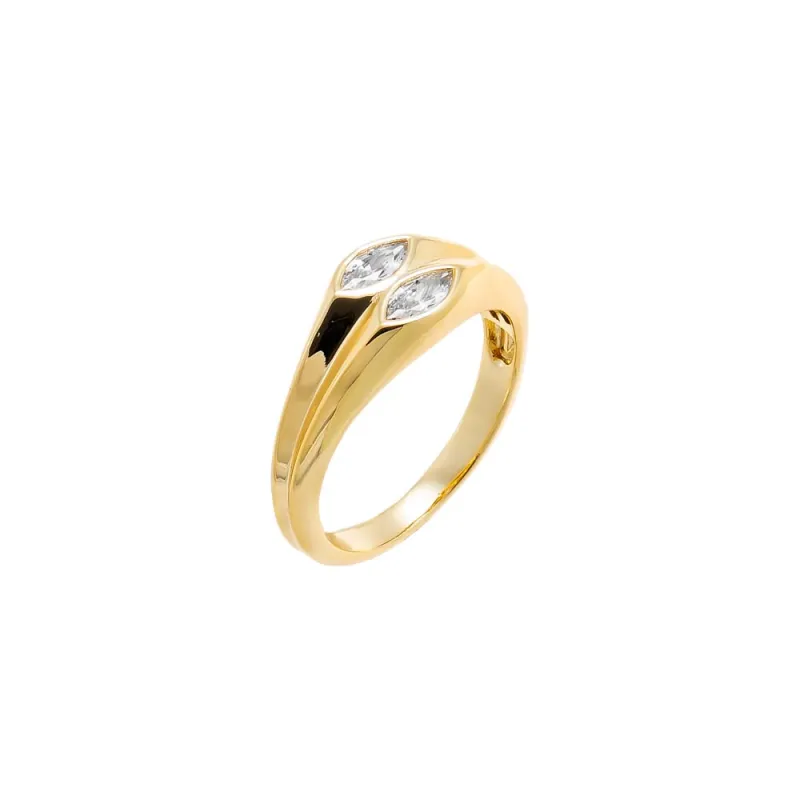 CZ Dual Marquise-Cut Toi et Moi Ring made by Adina Eden's