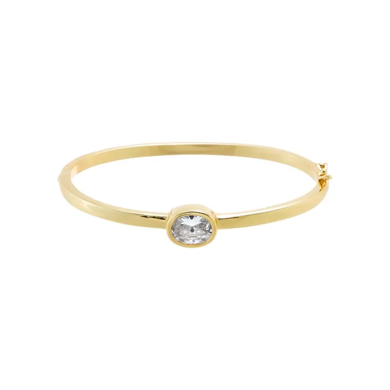 Colored Oval Shape Bezel Bangle made by Adina Eden's