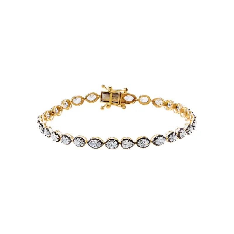 Lab Grown Diamond Multi Cut Encased Tennis Bracelet 14K made by Adina Eden's