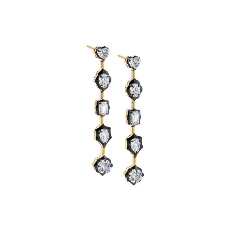 Lab Grown Diamond Heart/Oval/Pear Fancy Drop Stud Earring 14K made by Adina Eden's
