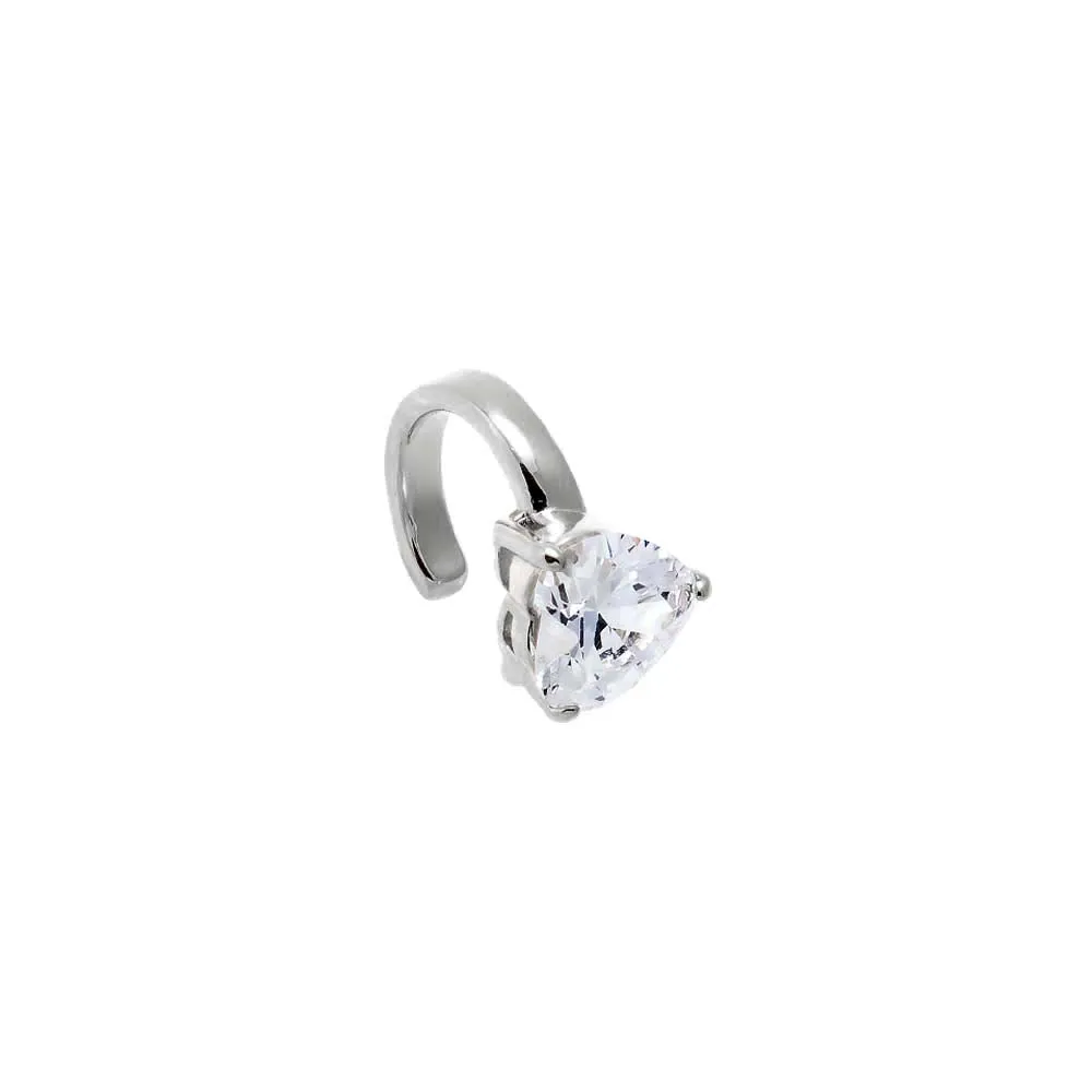 Solid Gold CZ Floating Heart Ear Cuff sold by Adina Eden's product image thumbnail 2