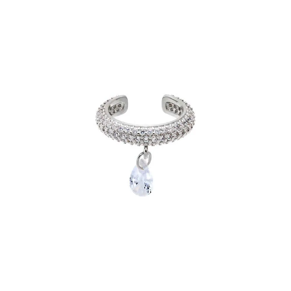 Pave Eternity Floating Pear Ear Cuff sold by Adina Eden's product image thumbnail 2