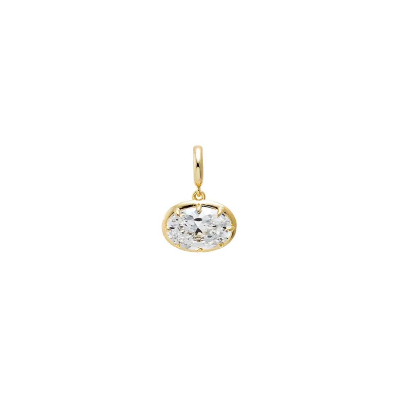 CZ Oval Cut Solitaire Basket Charm made by Adina Eden's