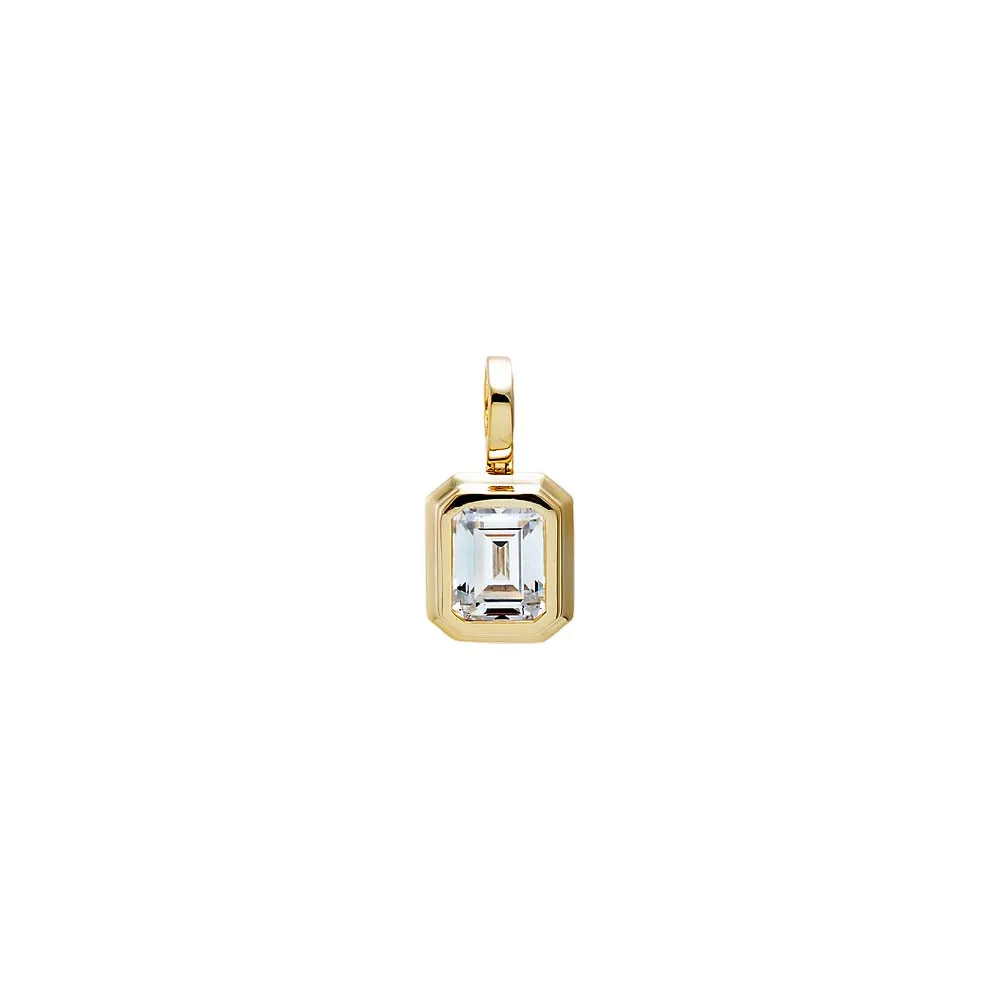 CZ Emerald Cut Solitaire Basket Charm sold by Adina Eden's