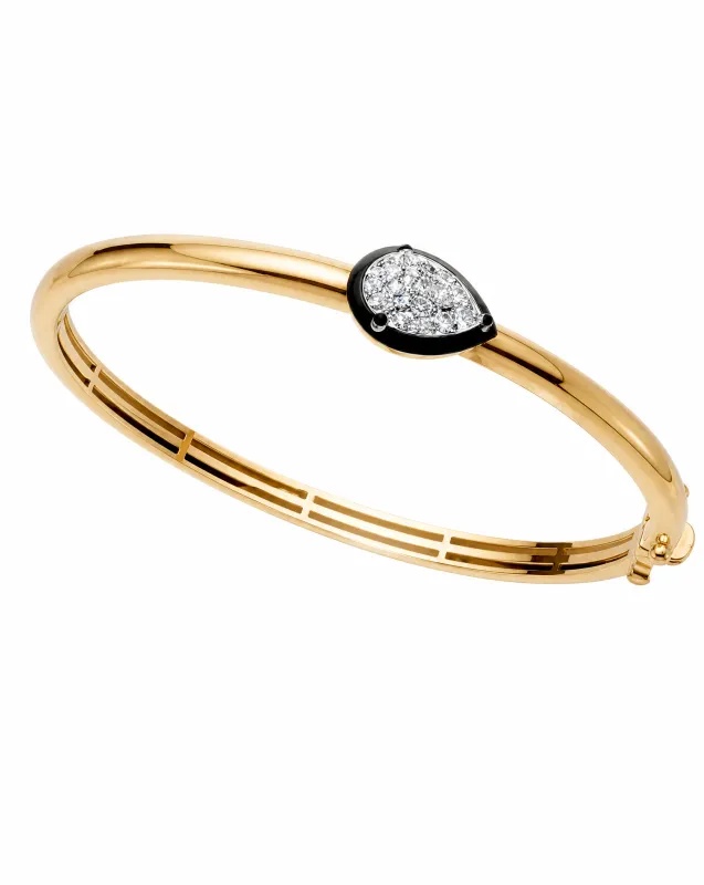 Lab Grown Diamond Pear Encased Bezel Bangle 14K made by Adina Eden's