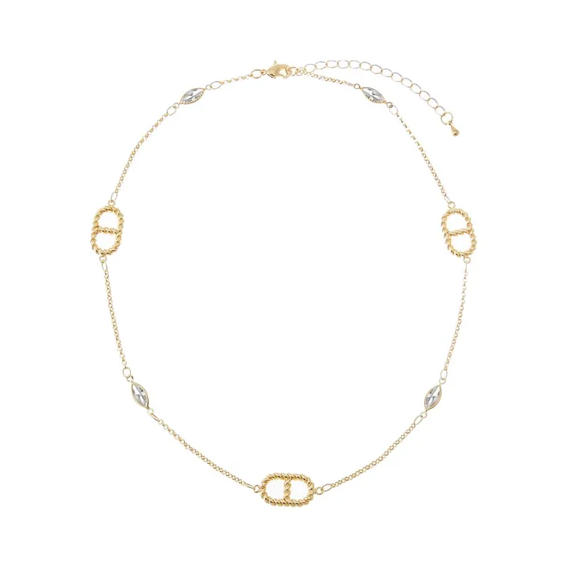 Twisted Mariner CZ Marquise Statement Chain Choker made by Adina Eden's
