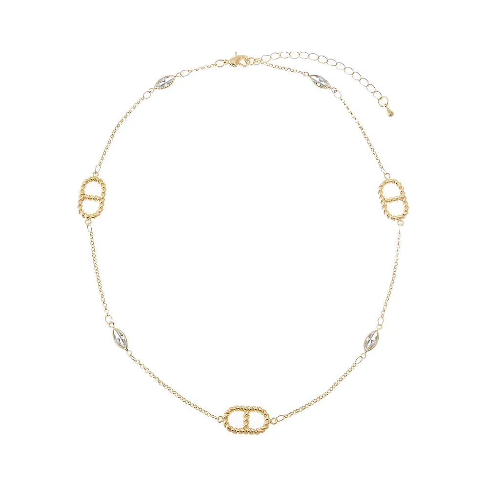 Twisted Mariner CZ Marquise Statement Chain Choker sold by Adina Eden's