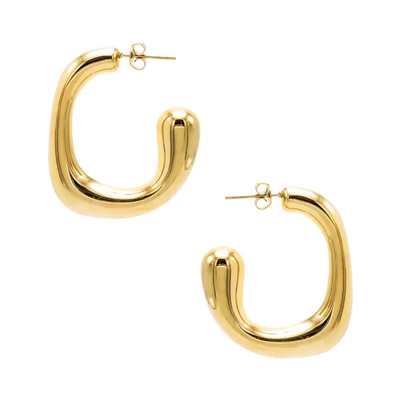 Solid Open Square Hoop Earring sold by Adina Eden's