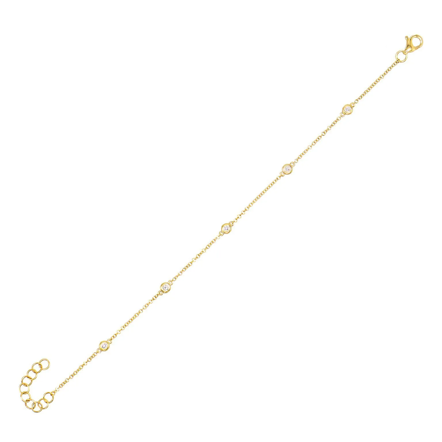 Diamond Bezel Chain Anklet 14K sold by Adina Eden's