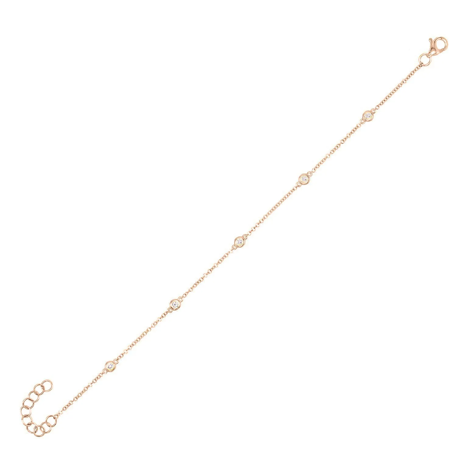 Diamond Bezel Chain Anklet 14K sold by Adina Eden's product image thumbnail 3