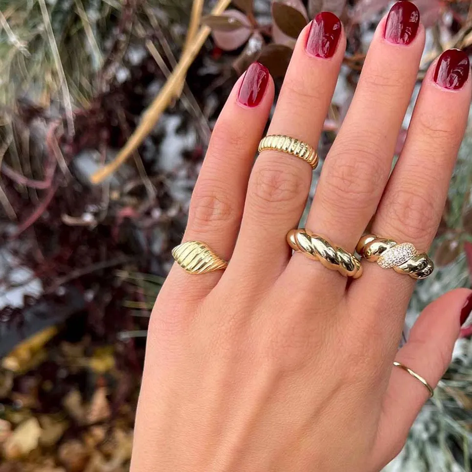 Chunky Ribbed Pinky Ring sold by Adina Eden's product image thumbnail 2