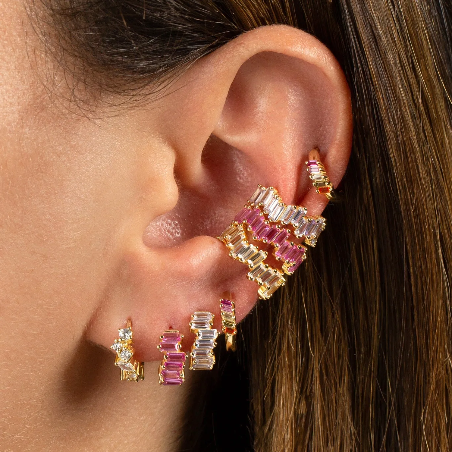 Spiral CZ Huggie Earring sold by Adina Eden's product image thumbnail 3
