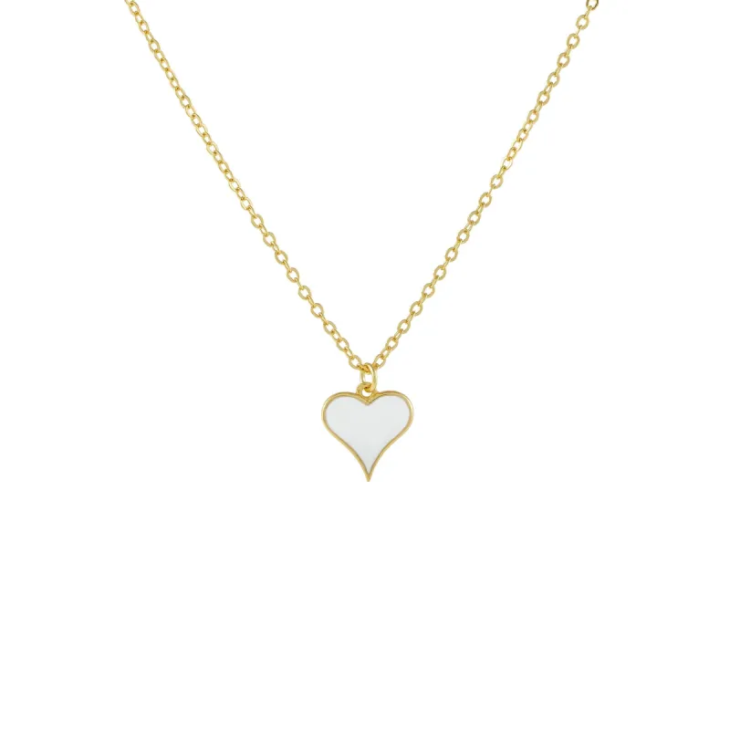 Small Enamel Heart Necklace sold by Adina Eden's