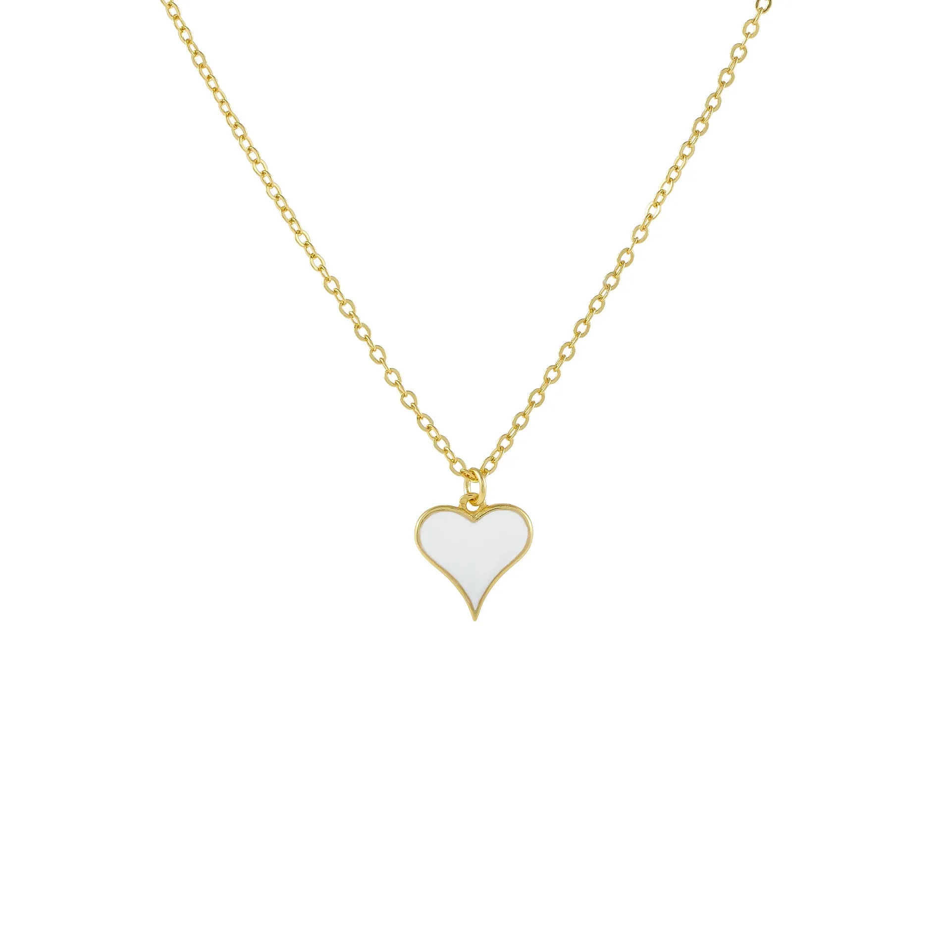 Small Enamel Heart Necklace sold by Adina Eden's