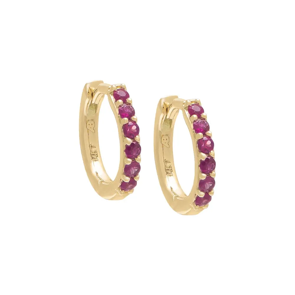 Gemstone Huggie Earring 14K sold by Adina Eden's