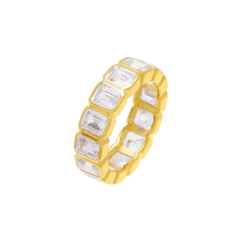 Emerald Bezel Eternity Band Ring sold by Adina Eden's