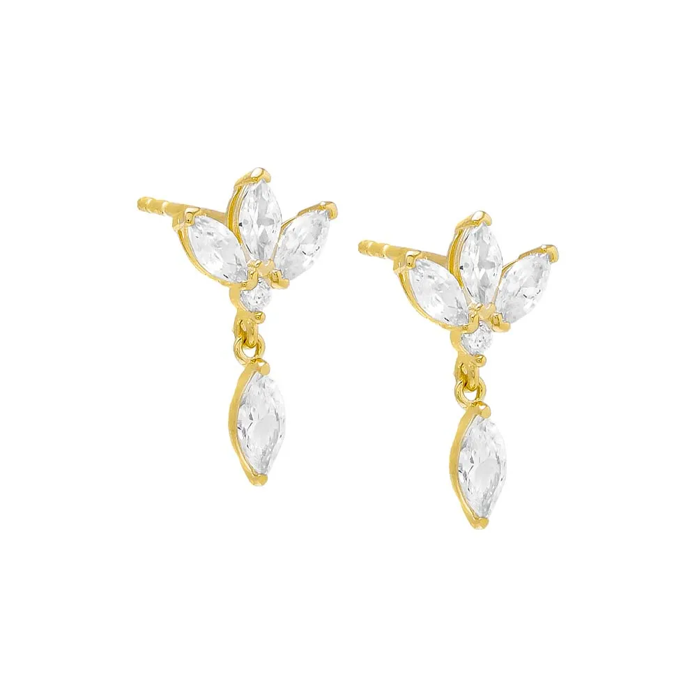 Marquise Crown Dangling Stud Earring sold by Adina Eden's