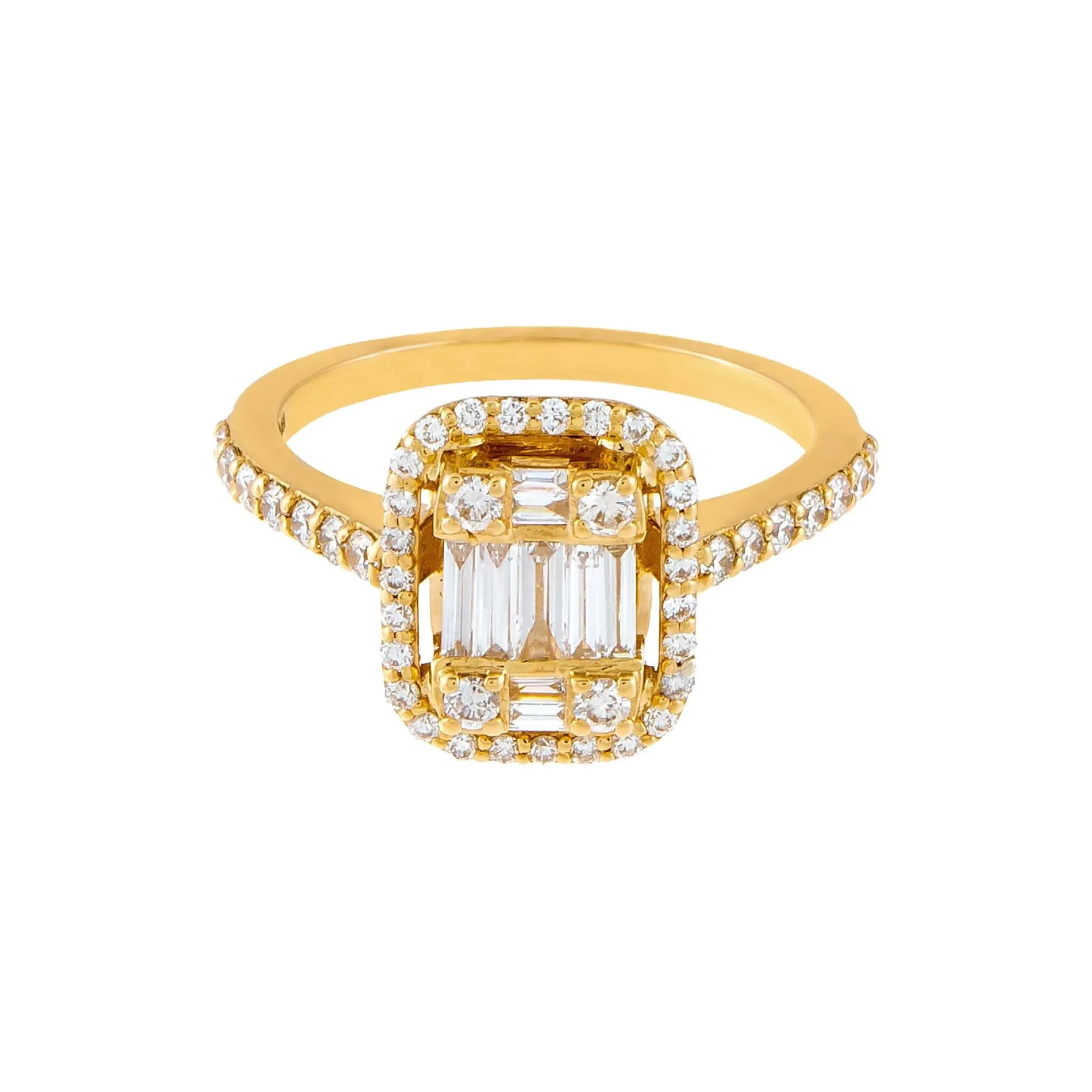 Baguette Diamond Illusion Ring 14K sold by Adina Eden's product image thumbnail 2