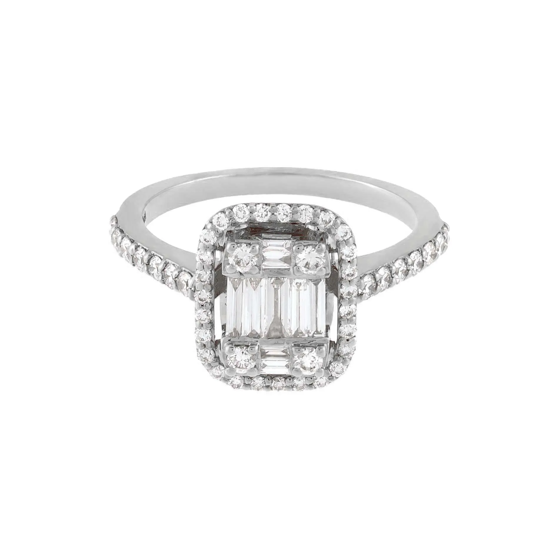 Baguette Diamond Illusion Ring 14K sold by Adina Eden's product image thumbnail 4