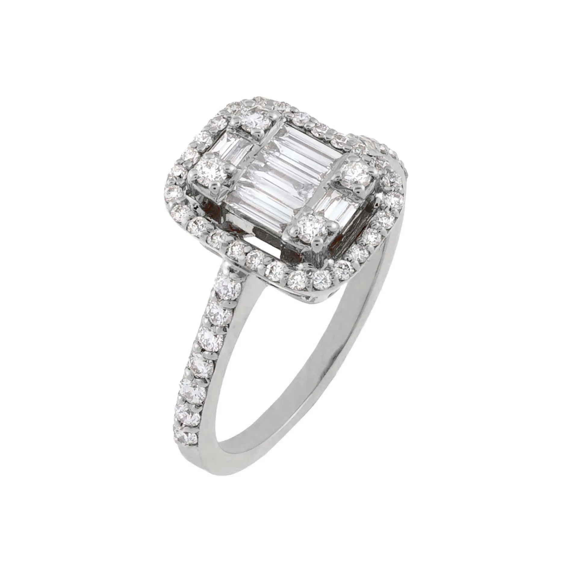 Baguette Diamond Illusion Ring 14K sold by Adina Eden's product image thumbnail 3
