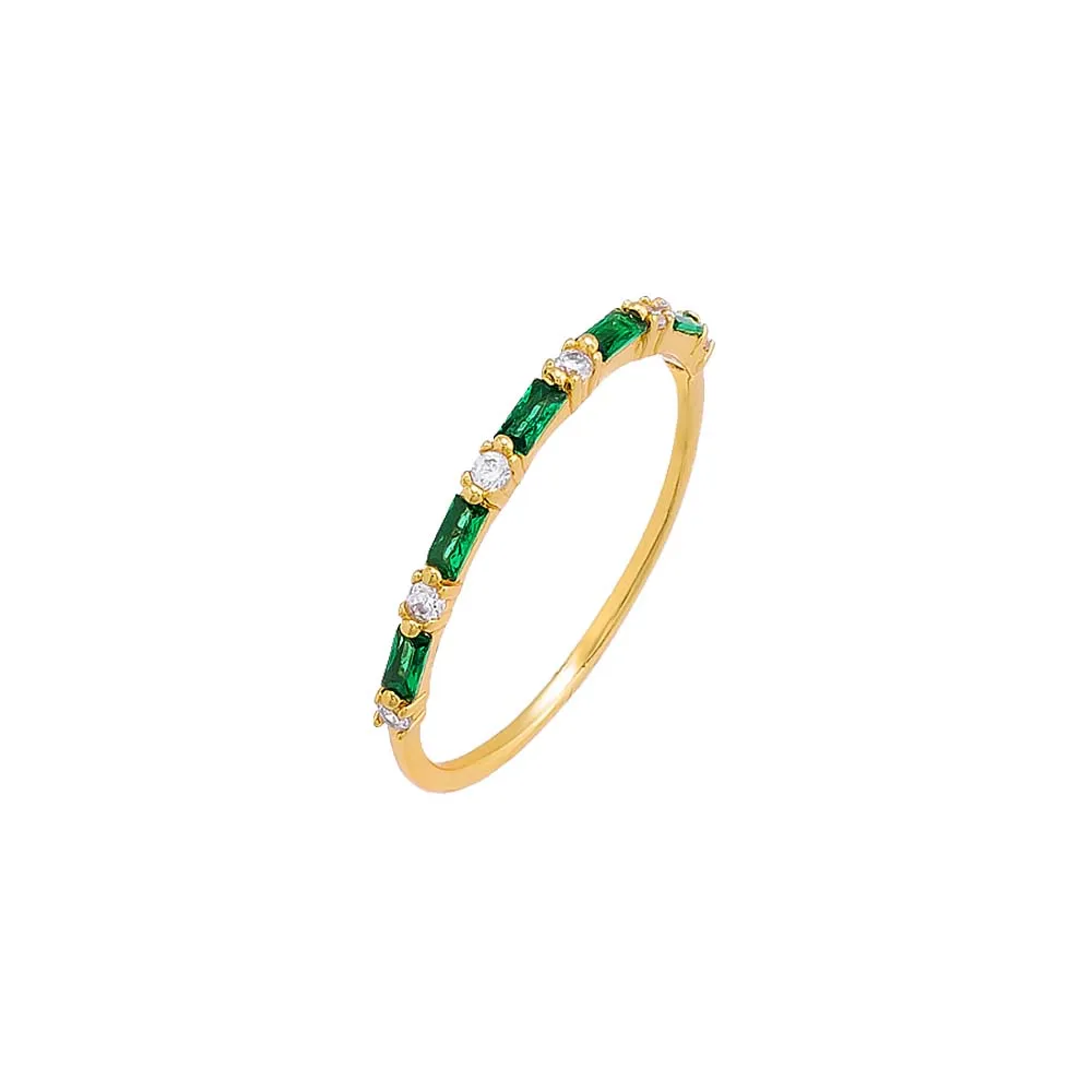 Colored Thin Baguette X Solitaire CZ Ring sold by Adina Eden's product image thumbnail 3