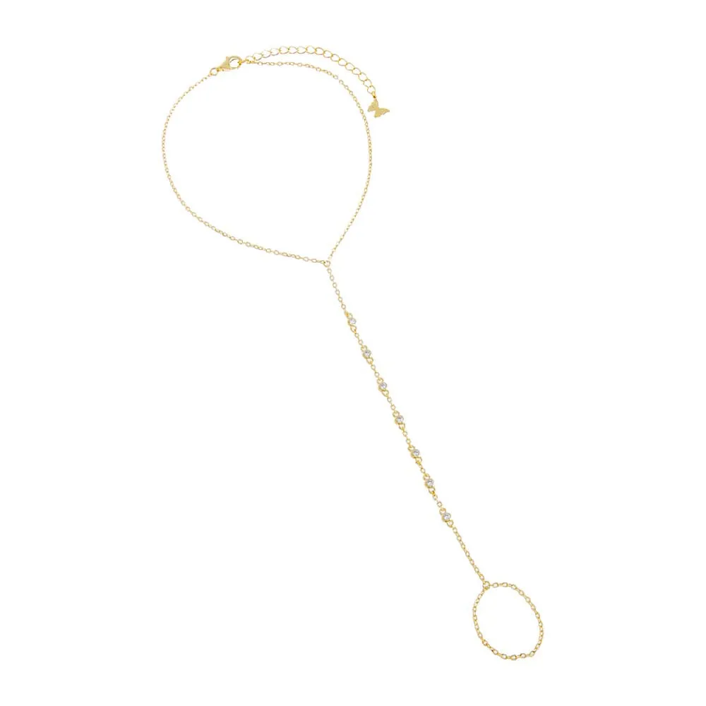 CZ Station Foot Chain sold by Adina Eden's