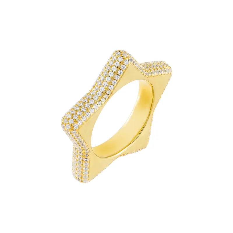 Pavé Chunky Star Ring sold by Adina Eden's