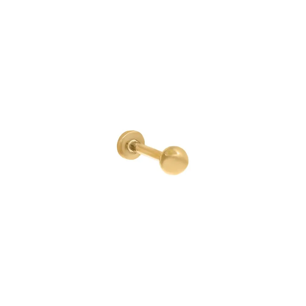 Tiny Ball Threaded Stud Earring 14K sold by Adina Eden's