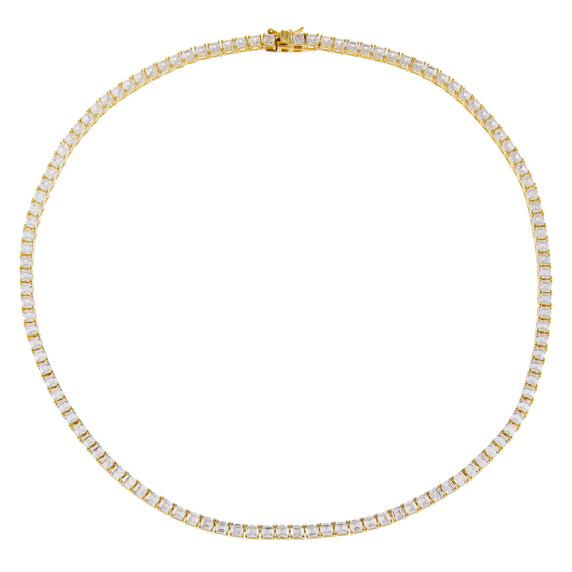 Princess Cut Tennis Necklace sold by Adina Eden's product image thumbnail 3