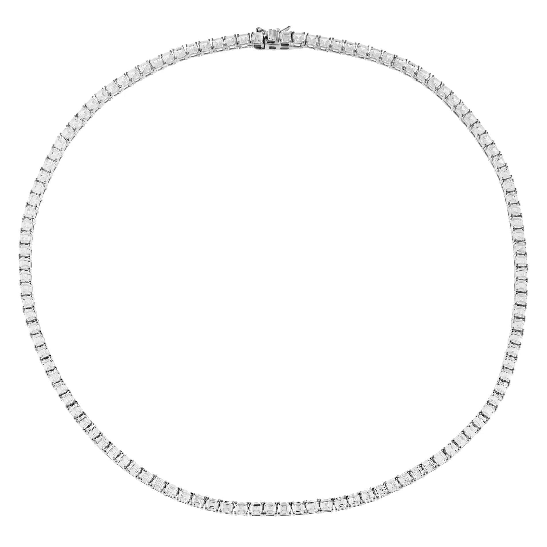 Princess Cut Tennis Necklace sold by Adina Eden's product image thumbnail 5