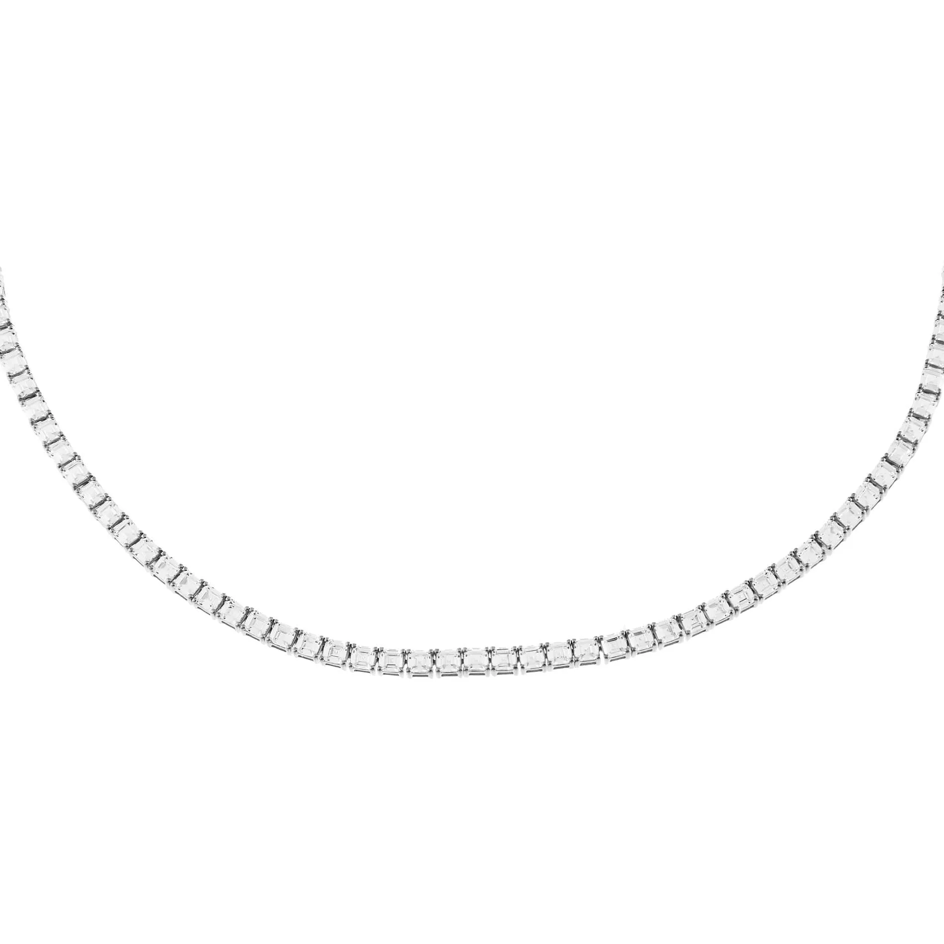 Princess Cut Tennis Necklace sold by Adina Eden's product image thumbnail 4