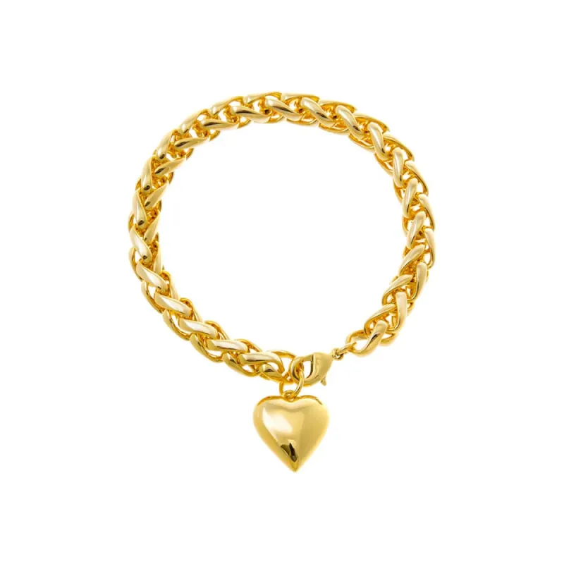 Chunky Chain Link Heart Bracelet sold by Adina Eden's