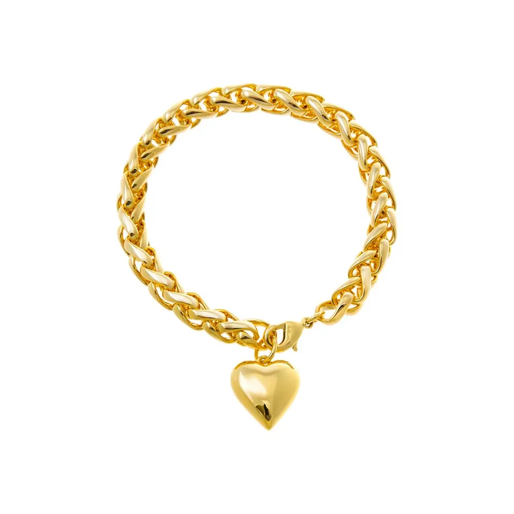 Chunky Chain Link Heart Bracelet sold by Adina Eden's