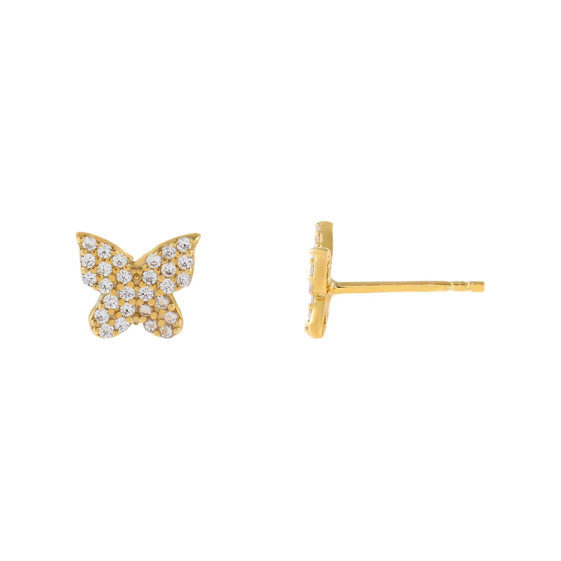 Mini Pavé Butterfly Stud Earring sold by Adina Eden's