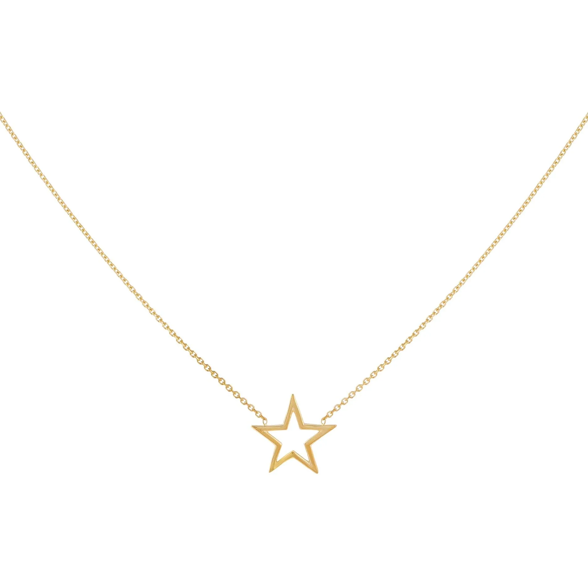 Mini Open Star Necklace 14K sold by Adina Eden's