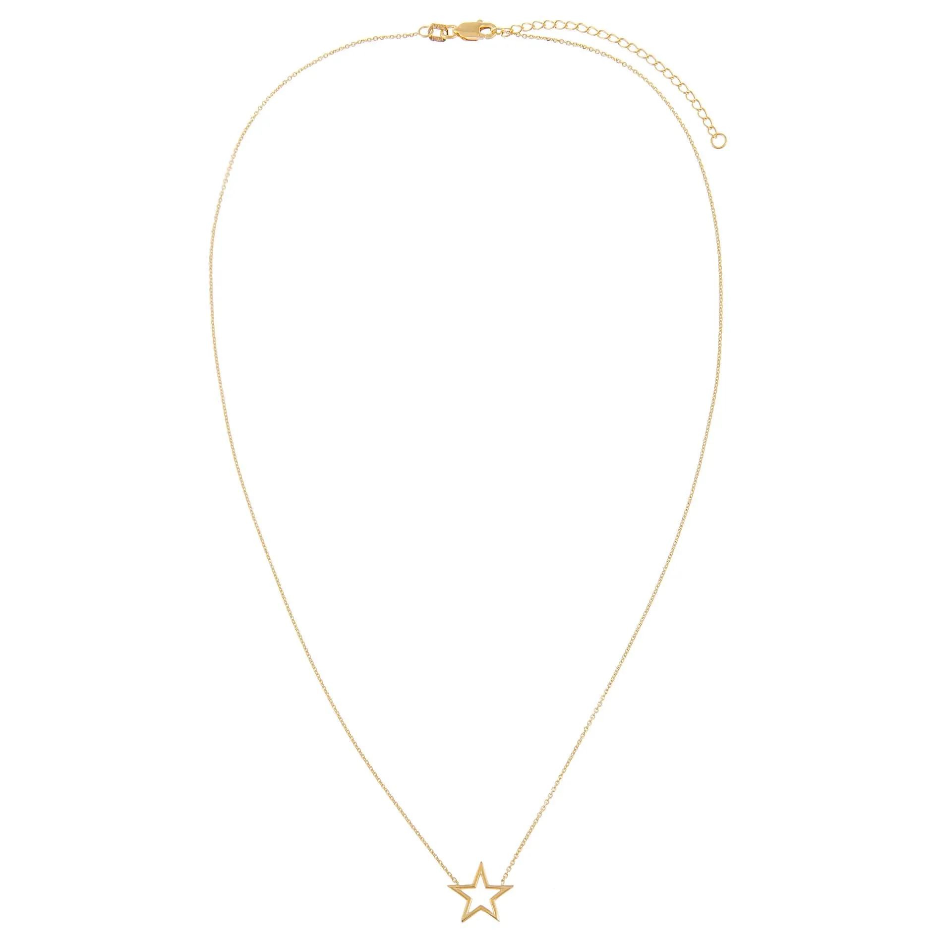 Mini Open Star Necklace 14K sold by Adina Eden's product image thumbnail 2