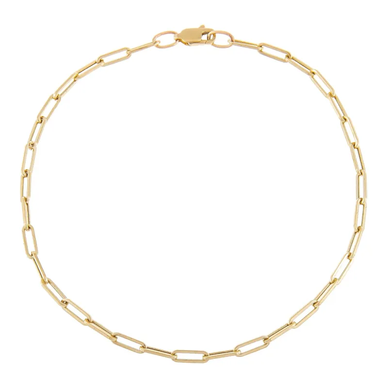 Medium Paperclip Anklet 14K sold by Adina Eden's