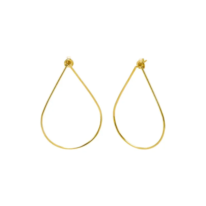 Thin Open Pear Shape Stud Earring sold by Adina Eden's