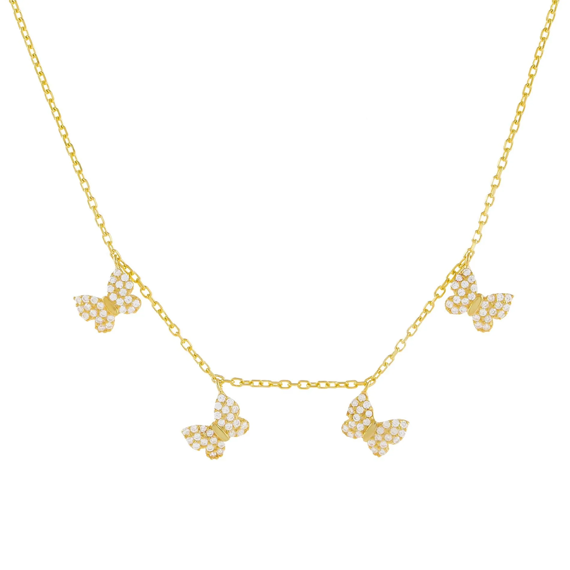 Pavé Mini Butterflies Necklace sold by Adina Eden's