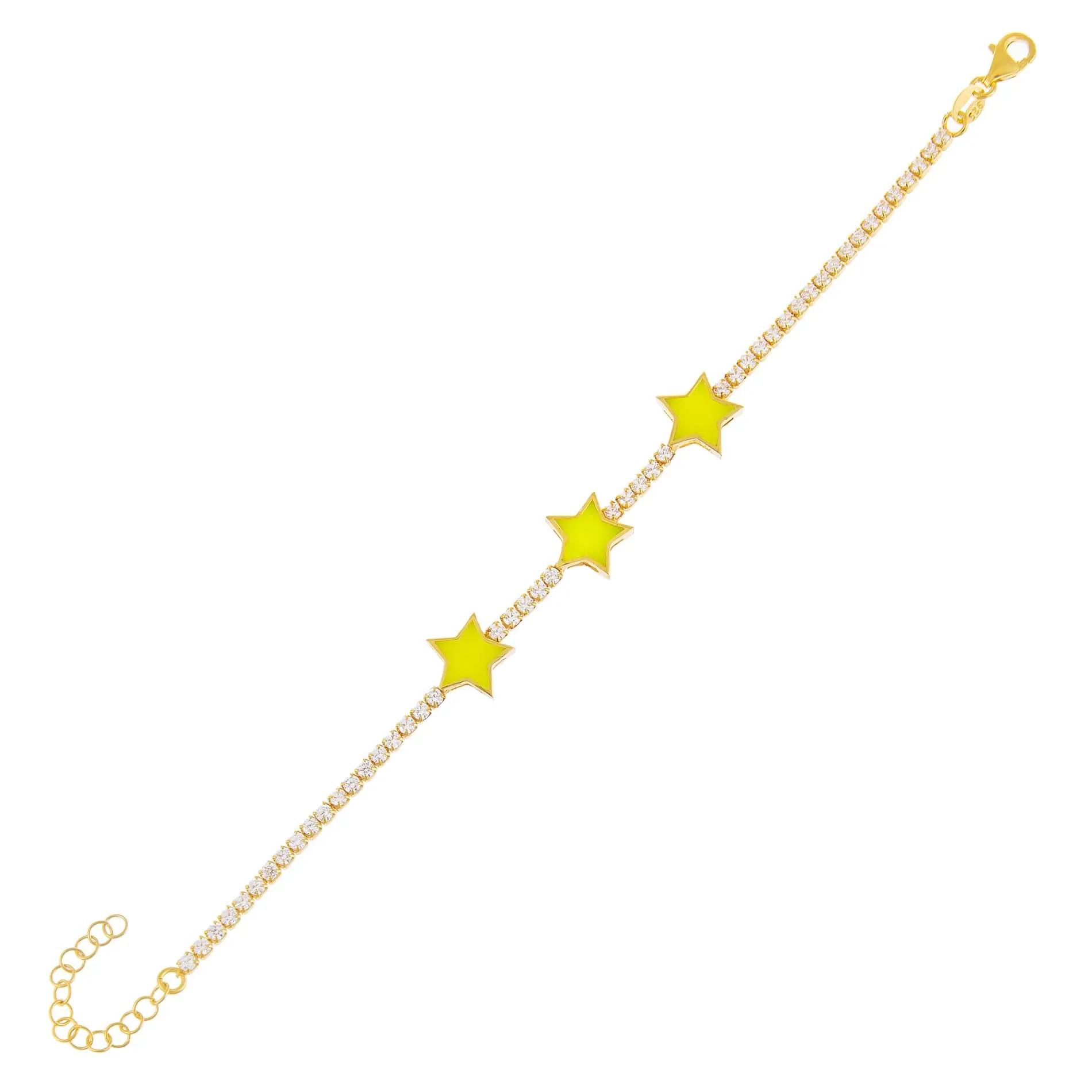 Neon Enamel Triple Star Tennis Bracelet sold by Adina Eden's
