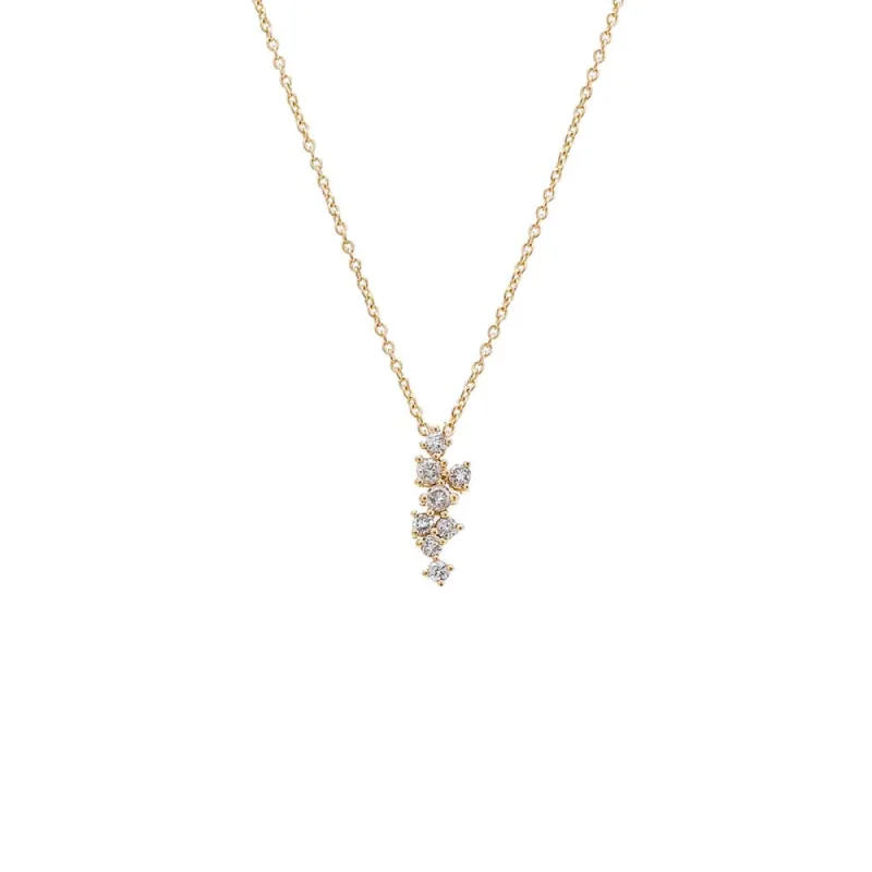 Diamond Clustered Pendant Necklace 14K sold by Adina Eden's