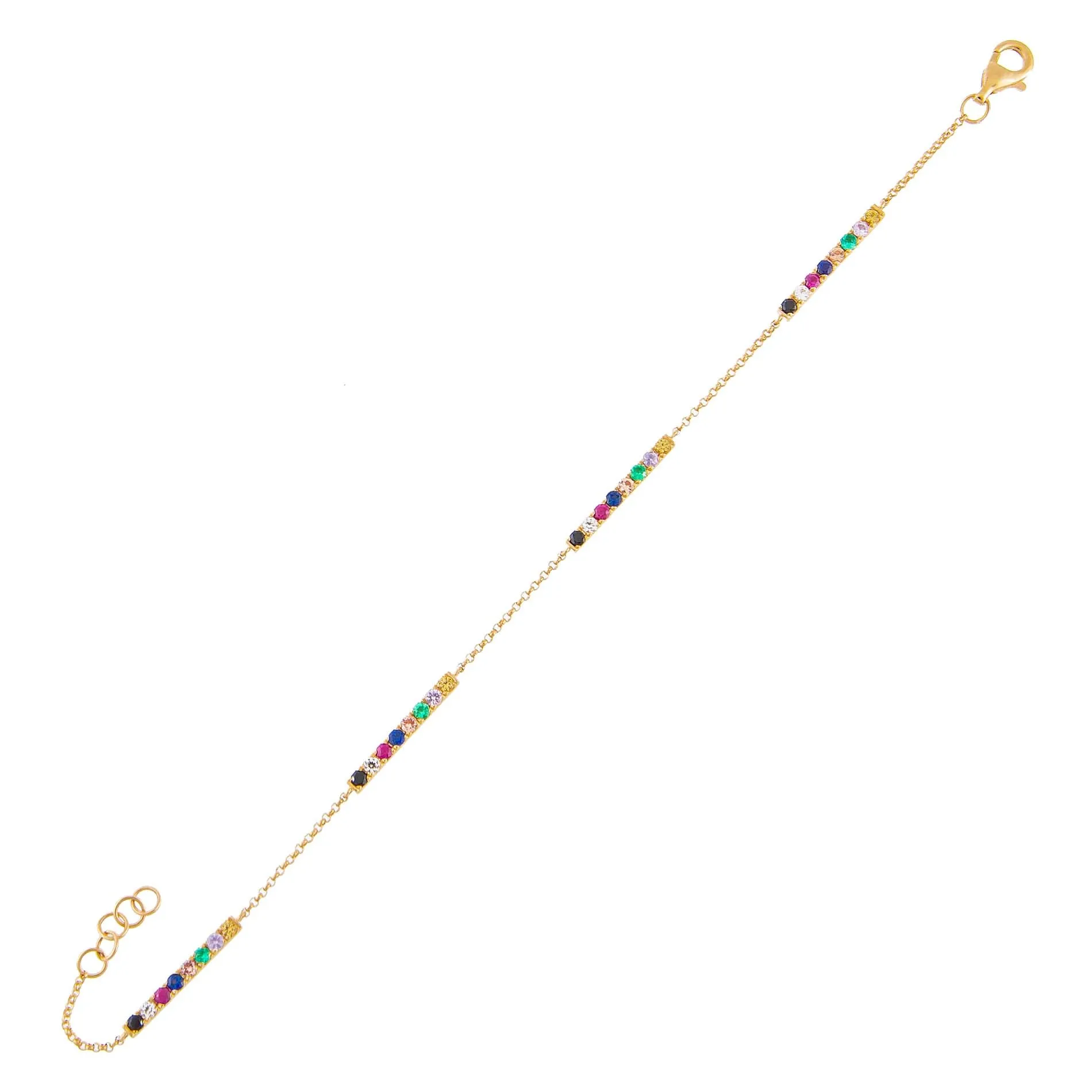 Diamond Rainbow Bar Bracelet 14K sold by Adina Eden's