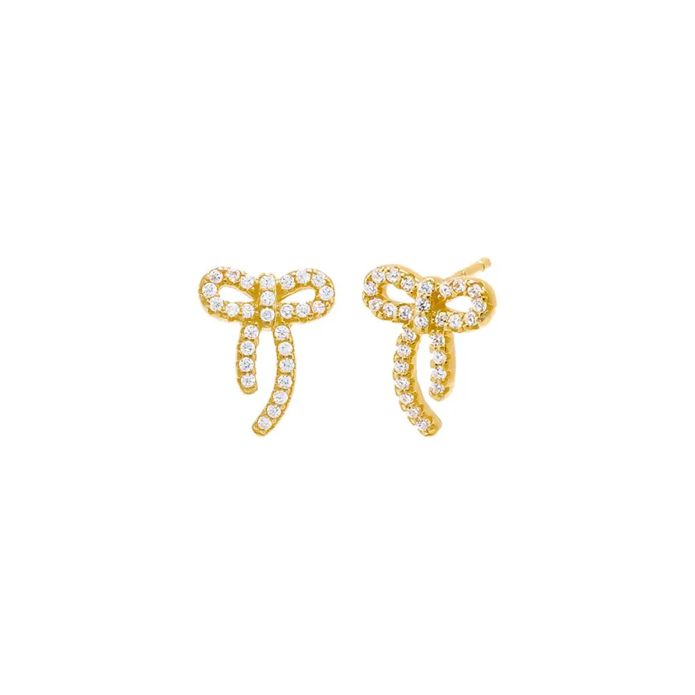 Petite Pave Bow Tie Stud Earring sold by Adina Eden's