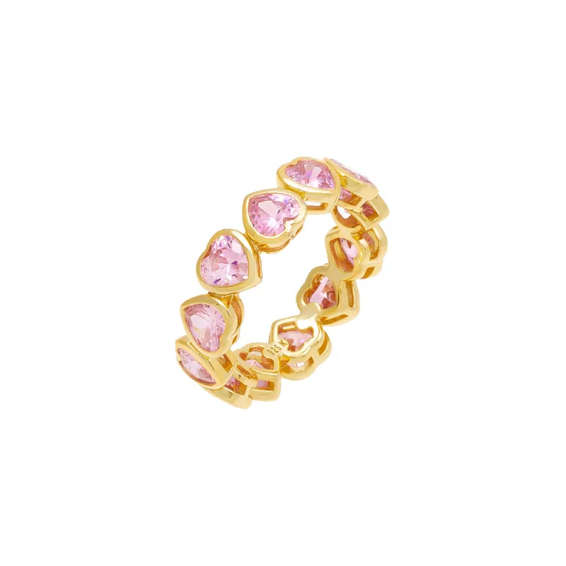 Pink Bezel Heart Eternity Band sold by Adina Eden's
