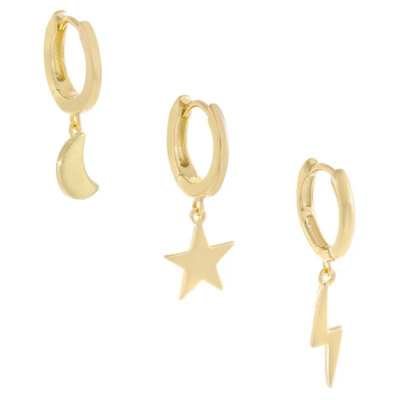 Celestial Huggie Earring Combo Set sold by Adina Eden's