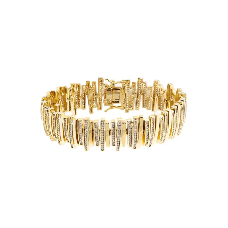 Solid/Pave Lined Tennis Bracelet sold by Adina Eden's